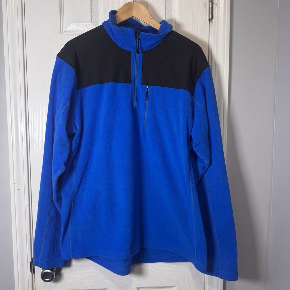 Patagonia R1 Pullover Fleece Mens XXL 2X Blue Black Polartec Quarter Zip